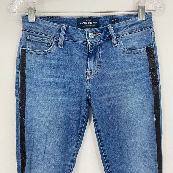 Lucky Jeans Lolita Skinny With Black Glitter Side Stripe - Picture 4 of 8
